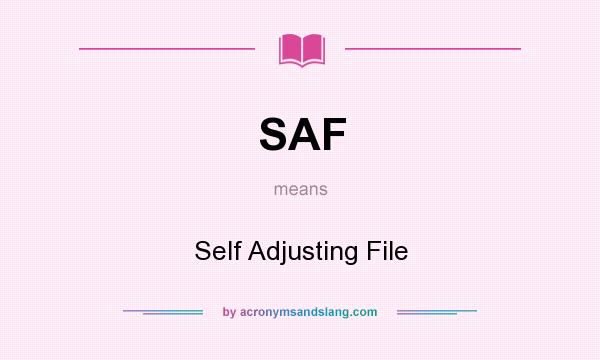 What does SAF mean? It stands for Self Adjusting File