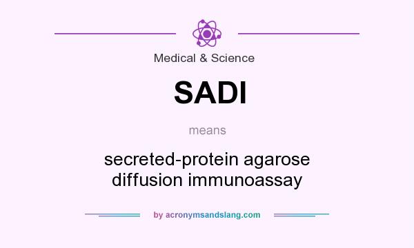 What does SADI mean? It stands for secreted-protein agarose diffusion immunoassay