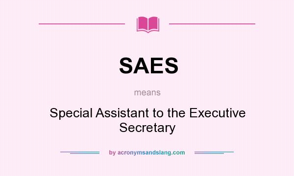 What does SAES mean? It stands for Special Assistant to the Executive Secretary