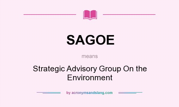What does SAGOE mean? It stands for Strategic Advisory Group On the Environment