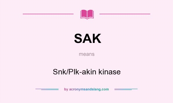 What does SAK mean? It stands for Snk/Plk-akin kinase