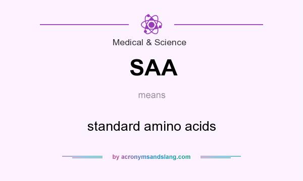 What does SAA mean? It stands for standard amino acids