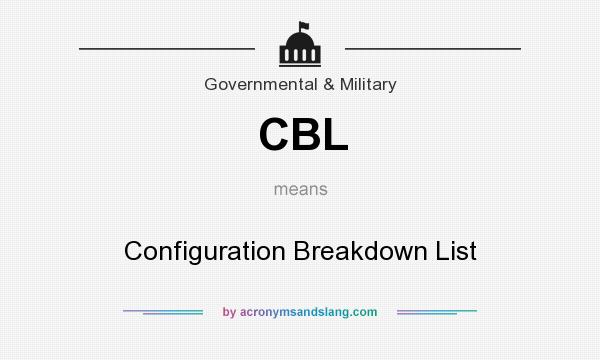 What does CBL mean? It stands for Configuration Breakdown List
