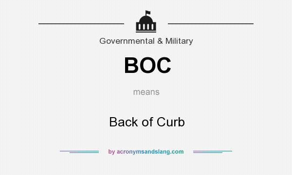 What does BOC mean? It stands for Back of Curb