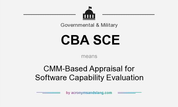 What does CBA SCE mean? It stands for CMM-Based Appraisal for Software Capability Evaluation