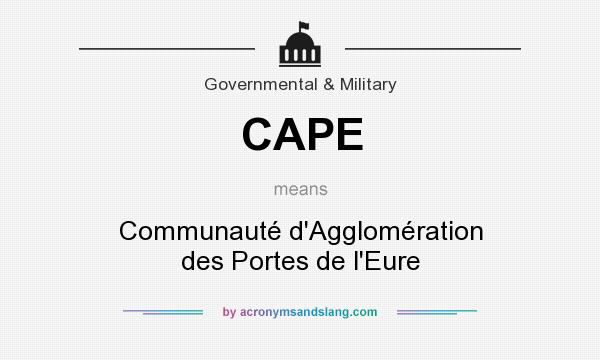 What does CAPE mean? It stands for Communauté d`Agglomération des Portes de l`Eure