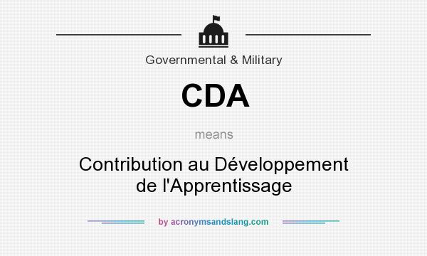 What does CDA mean? It stands for Contribution au Développement de l`Apprentissage