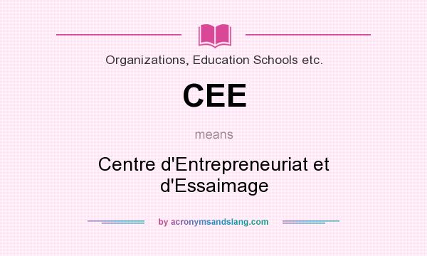 What does CEE mean? It stands for Centre d`Entrepreneuriat et d`Essaimage