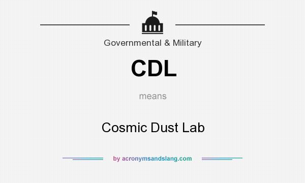 What does CDL mean? It stands for Cosmic Dust Lab