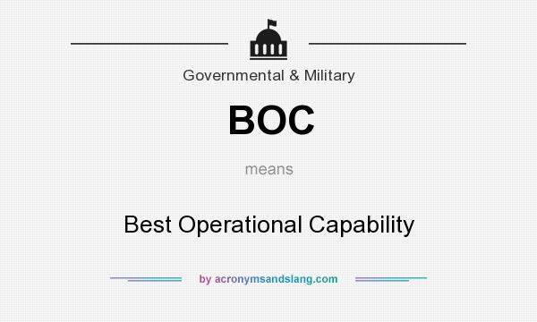 What does BOC mean? It stands for Best Operational Capability