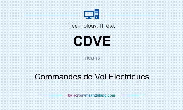 What does CDVE mean? It stands for Commandes de Vol Electriques