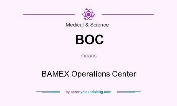 What does BOC mean? It stands for BAMEX Operations Center