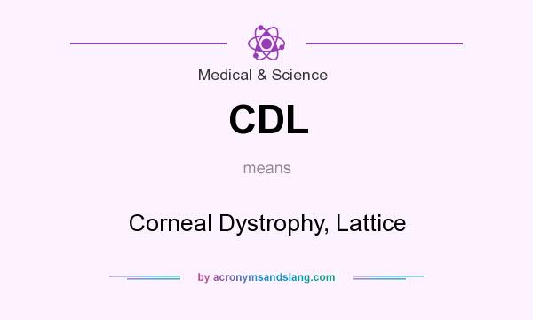 What does CDL mean? It stands for Corneal Dystrophy, Lattice