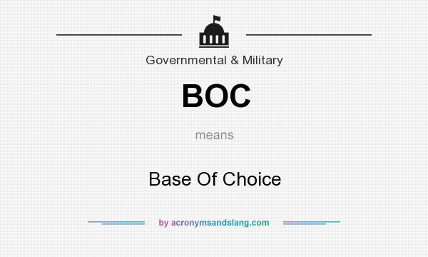 What does BOC mean? It stands for Base Of Choice