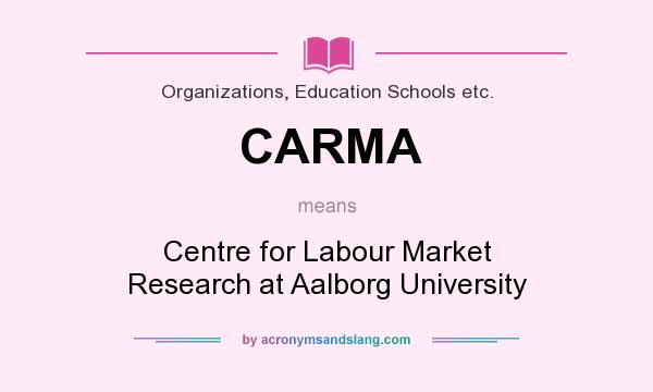 What does CARMA mean? It stands for Centre for Labour Market Research at Aalborg University