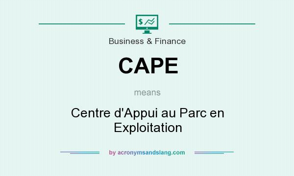 What does CAPE mean? It stands for Centre d`Appui au Parc en Exploitation
