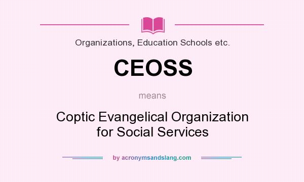 What does CEOSS mean? It stands for Coptic Evangelical Organization for Social Services