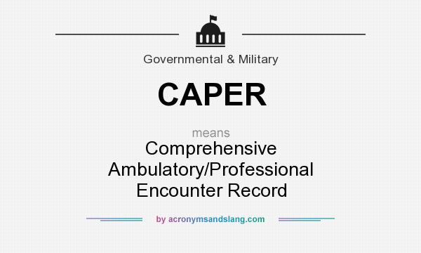 What does CAPER mean? It stands for Comprehensive Ambulatory/Professional Encounter Record