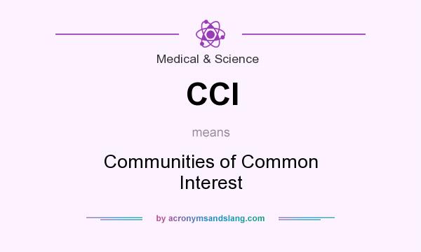 What does CCI mean? It stands for Communities of Common Interest