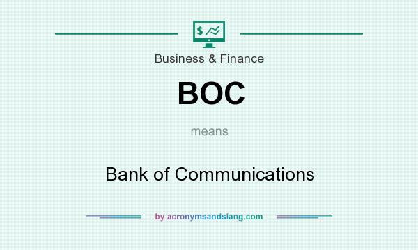 What does BOC mean? It stands for Bank of Communications
