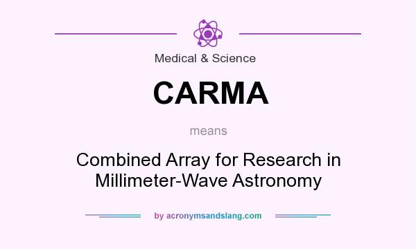 What does CARMA mean? It stands for Combined Array for Research in Millimeter-Wave Astronomy