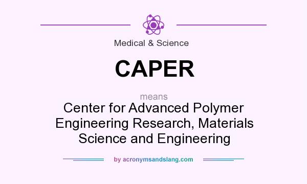 What does CAPER mean? It stands for Center for Advanced Polymer Engineering Research, Materials Science and Engineering