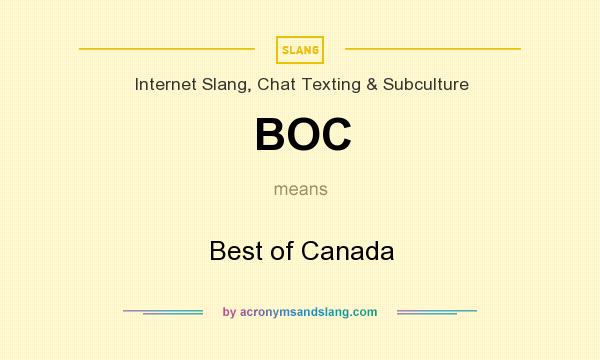 What does BOC mean? It stands for Best of Canada