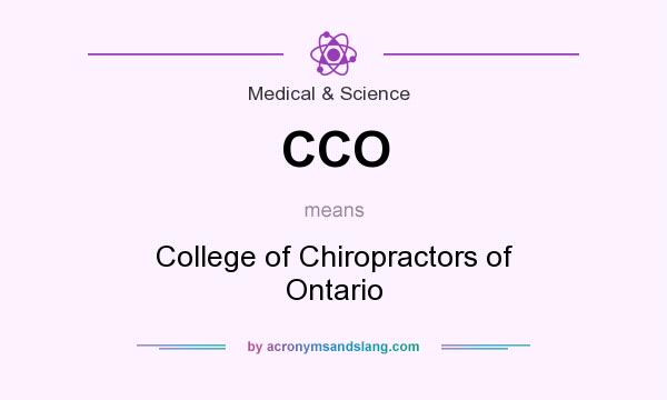 What does CCO mean? It stands for College of Chiropractors of Ontario
