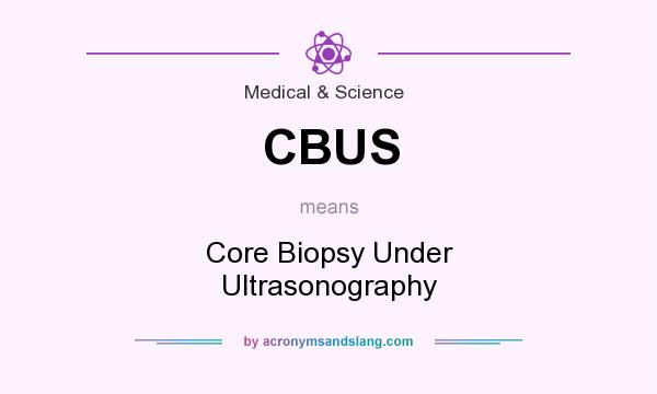 What does CBUS mean? It stands for Core Biopsy Under Ultrasonography