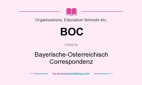 What does BOC mean? It stands for Bayerische-Osterreichisch Correspondenz