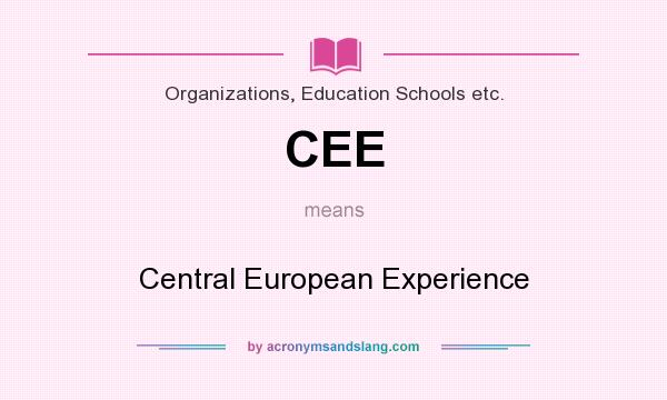 What does CEE mean? It stands for Central European Experience