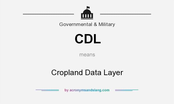 What does CDL mean? It stands for Cropland Data Layer