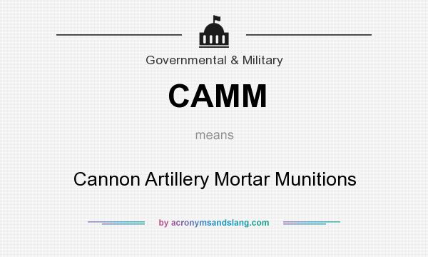 What does CAMM mean? It stands for Cannon Artillery Mortar Munitions