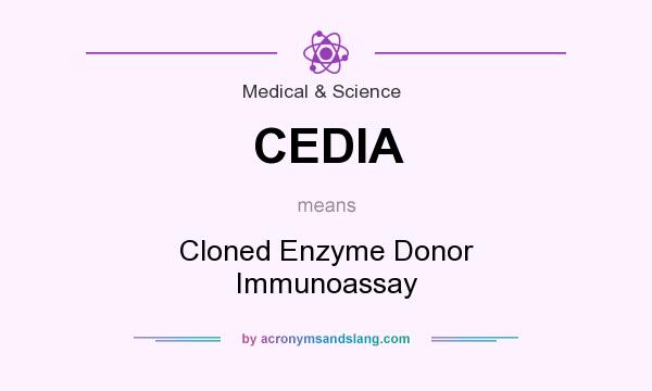 What does CEDIA mean? It stands for Cloned Enzyme Donor Immunoassay