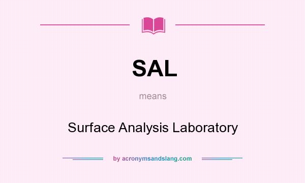 What does SAL mean? It stands for Surface Analysis Laboratory