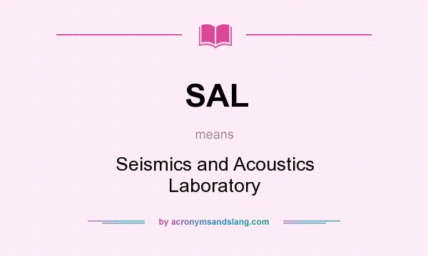 What does SAL mean? It stands for Seismics and Acoustics Laboratory