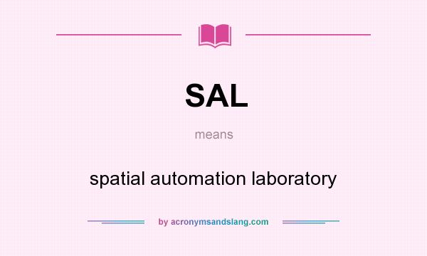 What does SAL mean? It stands for spatial automation laboratory