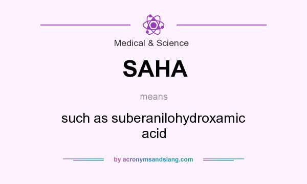 What does SAHA mean? It stands for such as suberanilohydroxamic acid