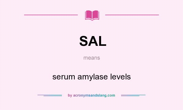What does SAL mean? It stands for serum amylase levels
