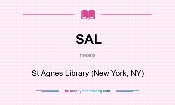 What does SAL mean? It stands for St Agnes Library (New York, NY)