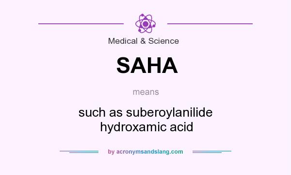 What does SAHA mean? It stands for such as suberoylanilide hydroxamic acid