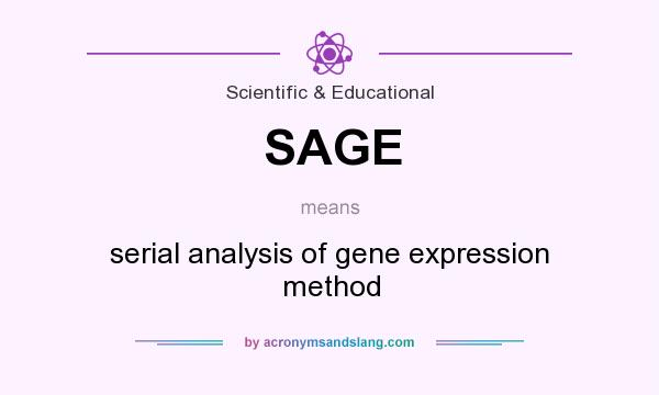 What does SAGE mean? It stands for serial analysis of gene expression method