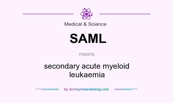 What does SAML mean? It stands for secondary acute myeloid leukaemia