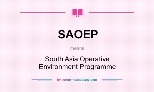 What does SAOEP mean? It stands for South Asia Operative Environment Programme