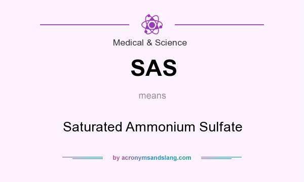 What does SAS mean? It stands for Saturated Ammonium Sulfate
