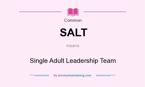 What does SALT mean? It stands for Single Adult Leadership Team
