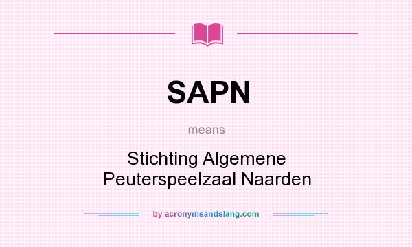 What does SAPN mean? It stands for Stichting Algemene Peuterspeelzaal Naarden