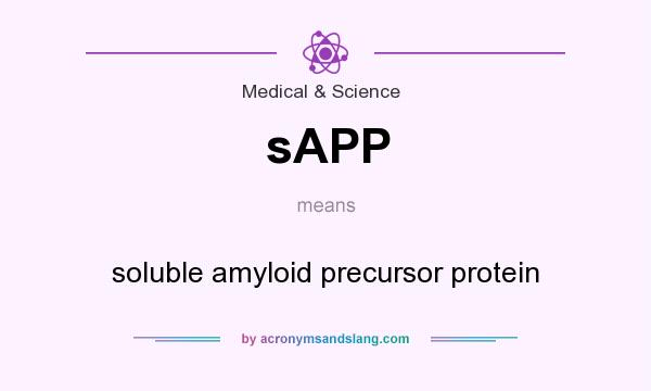What does sAPP mean? It stands for soluble amyloid precursor protein