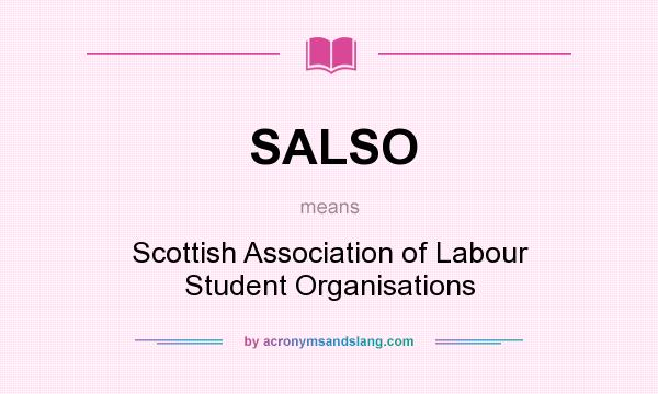 What does SALSO mean? It stands for Scottish Association of Labour Student Organisations