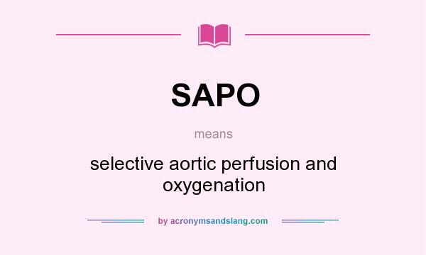 What does SAPO mean? It stands for selective aortic perfusion and oxygenation